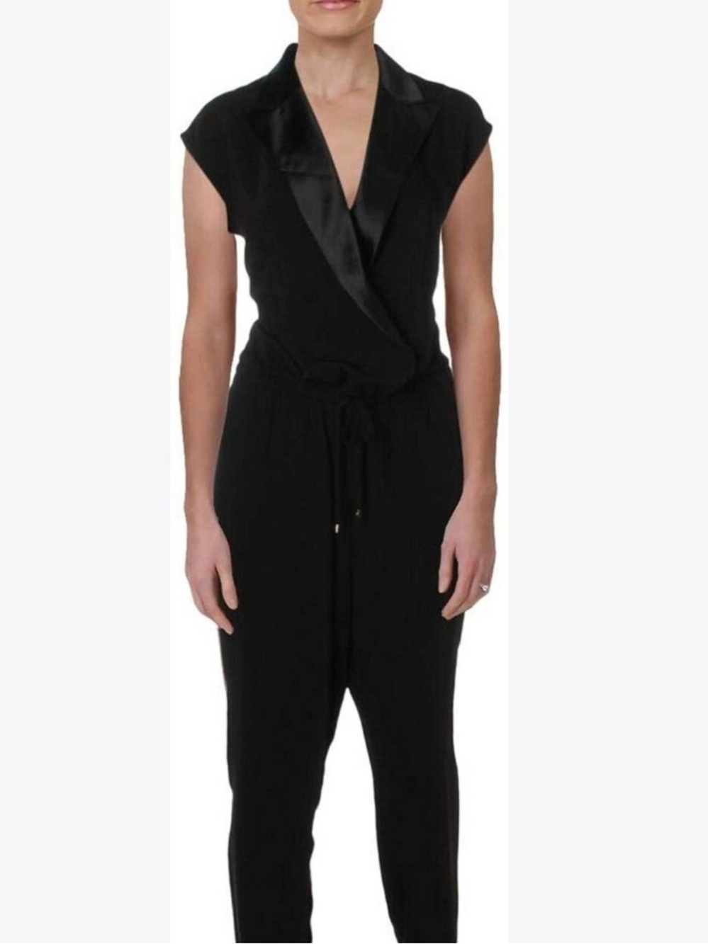 Lauren by Ralph Lauren Black Halter-Neck Tailored Jumpsuit